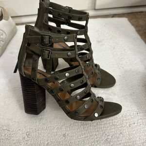 BCBGeneration Olive Strappy Block Heels